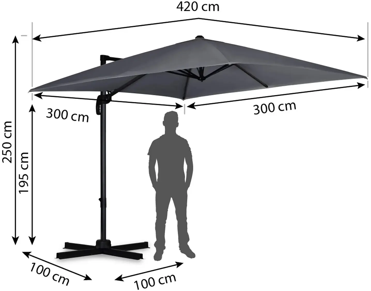 Зонт от солнца Plonos PL-883 488300 (Dark Grey) - 2