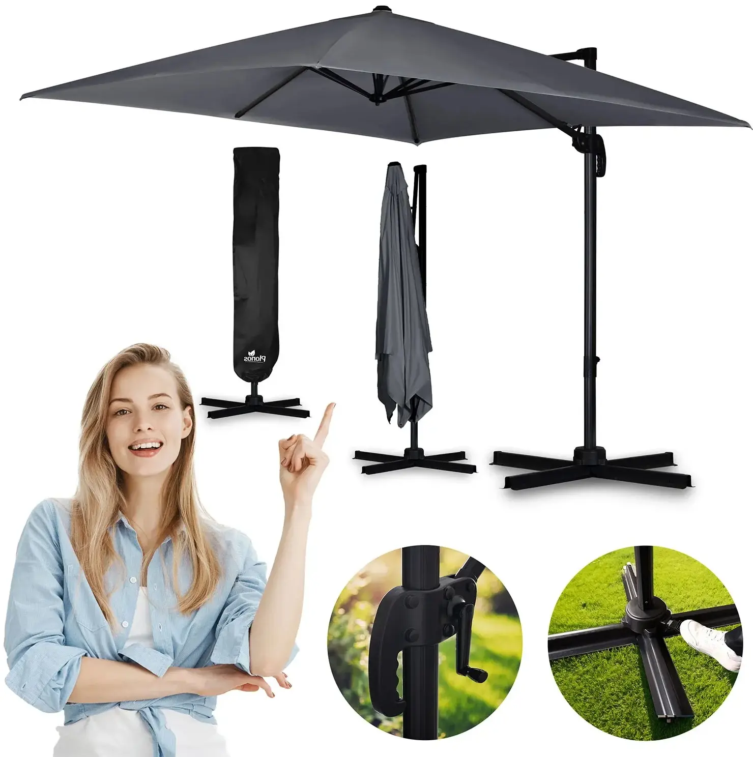 Зонт от солнца Plonos PL-883 488300 (Dark Grey) - 5