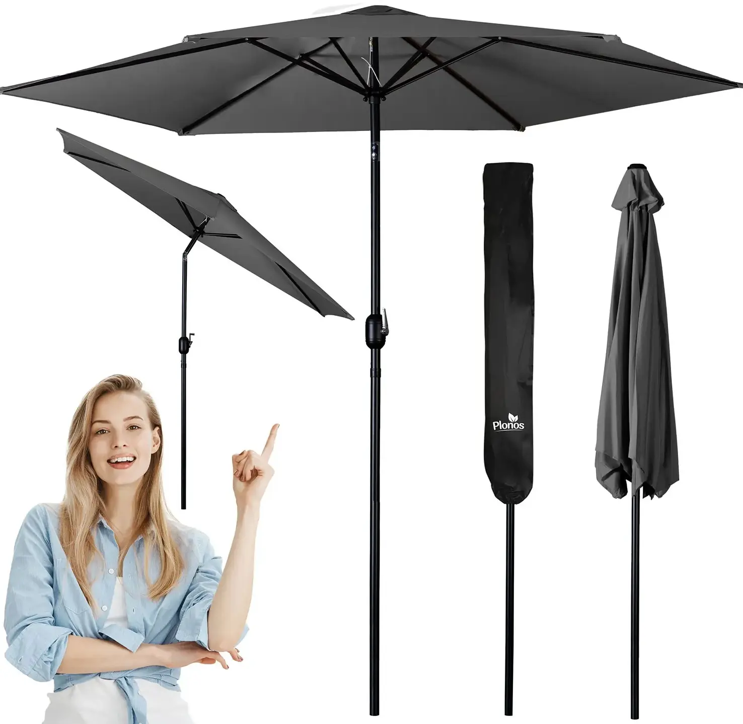 Зонт от солнца Plonos PL-884 488400 (Dark Grey) - 7