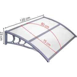 Маркиза Springos Polyroof HA7474 (Transparent/Grey) Thumb