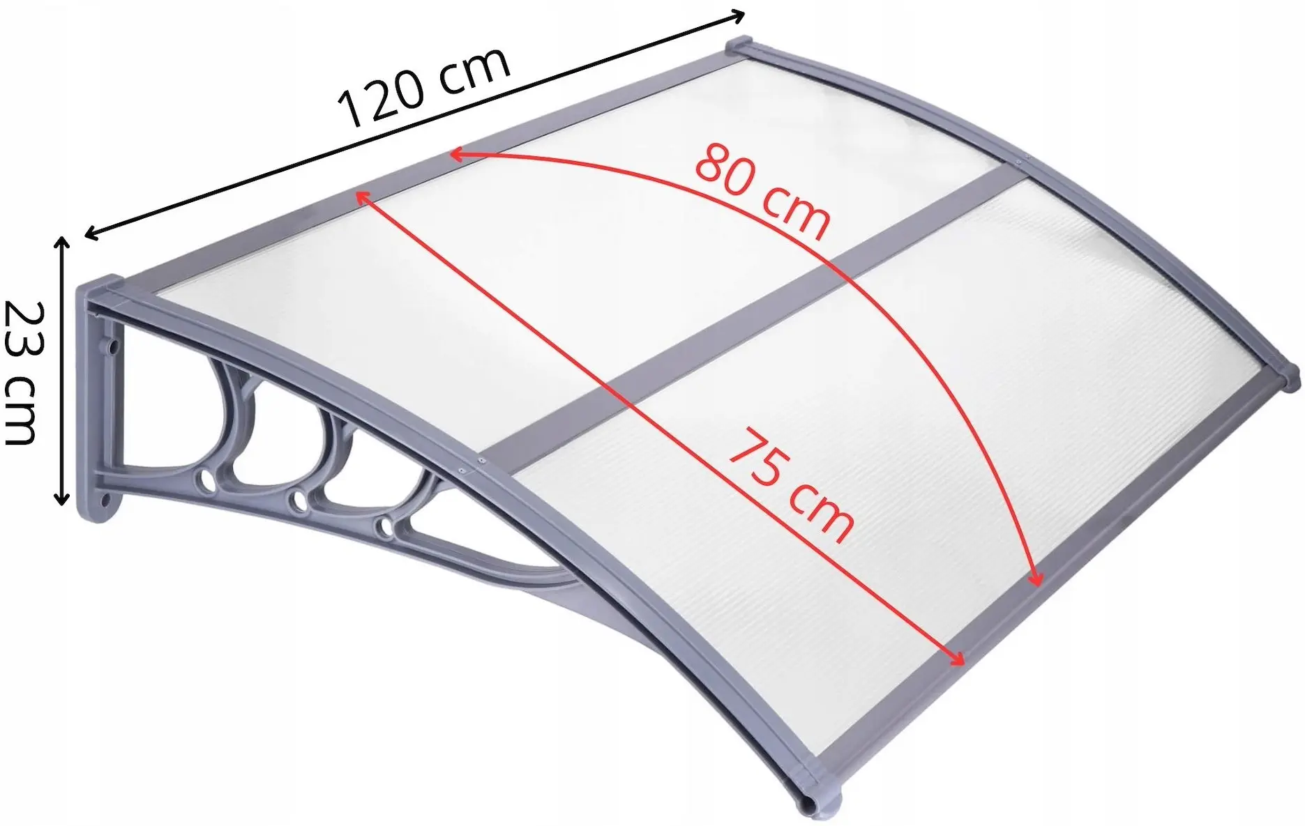 Маркиза Springos Polyroof HA7474 (Transparent/Grey) - 7