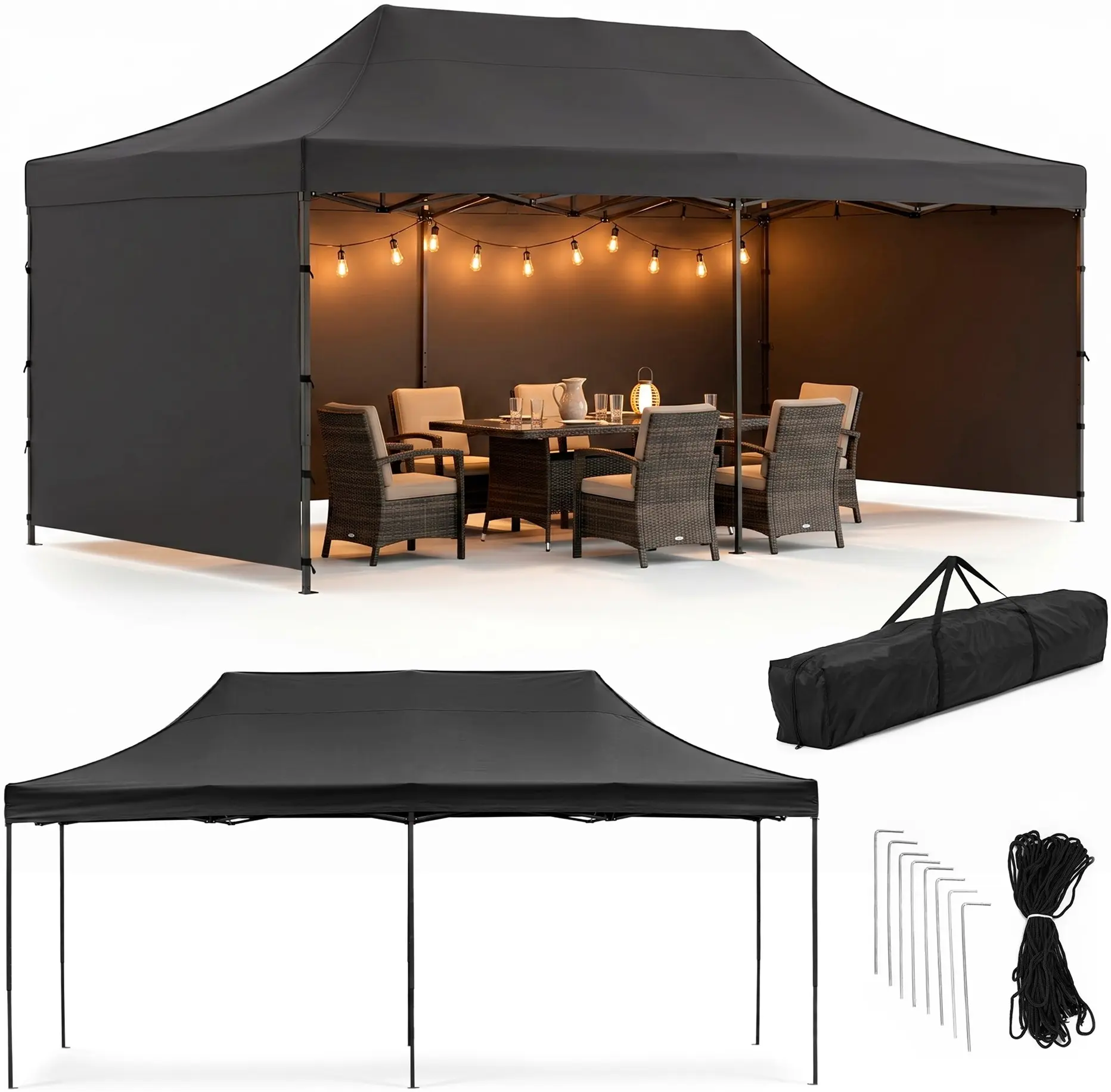 Pavilion de gradina Springos GP0008 (Black) - 2