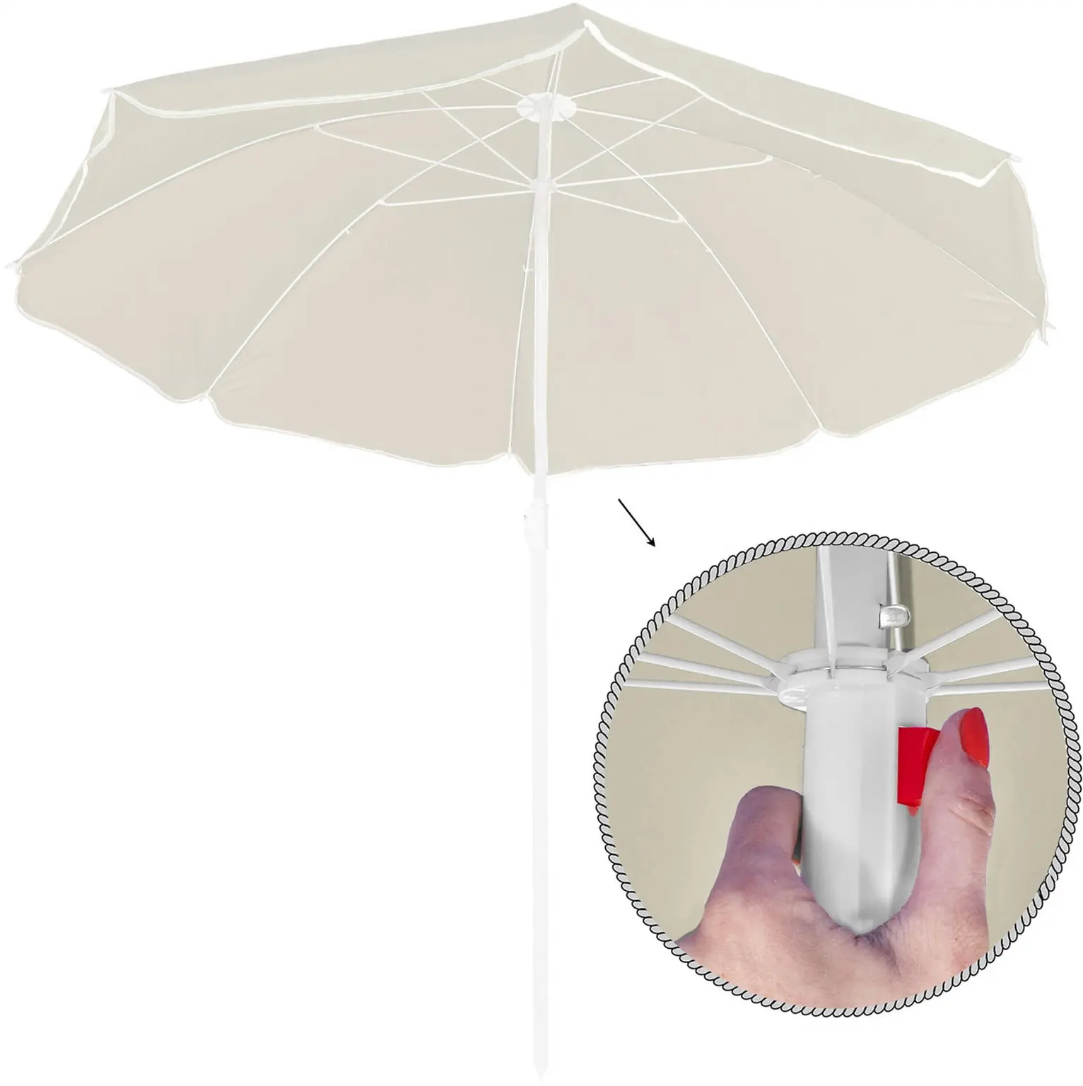 Umbrela de soare Springos Classic BU0024 (Beige) - 2