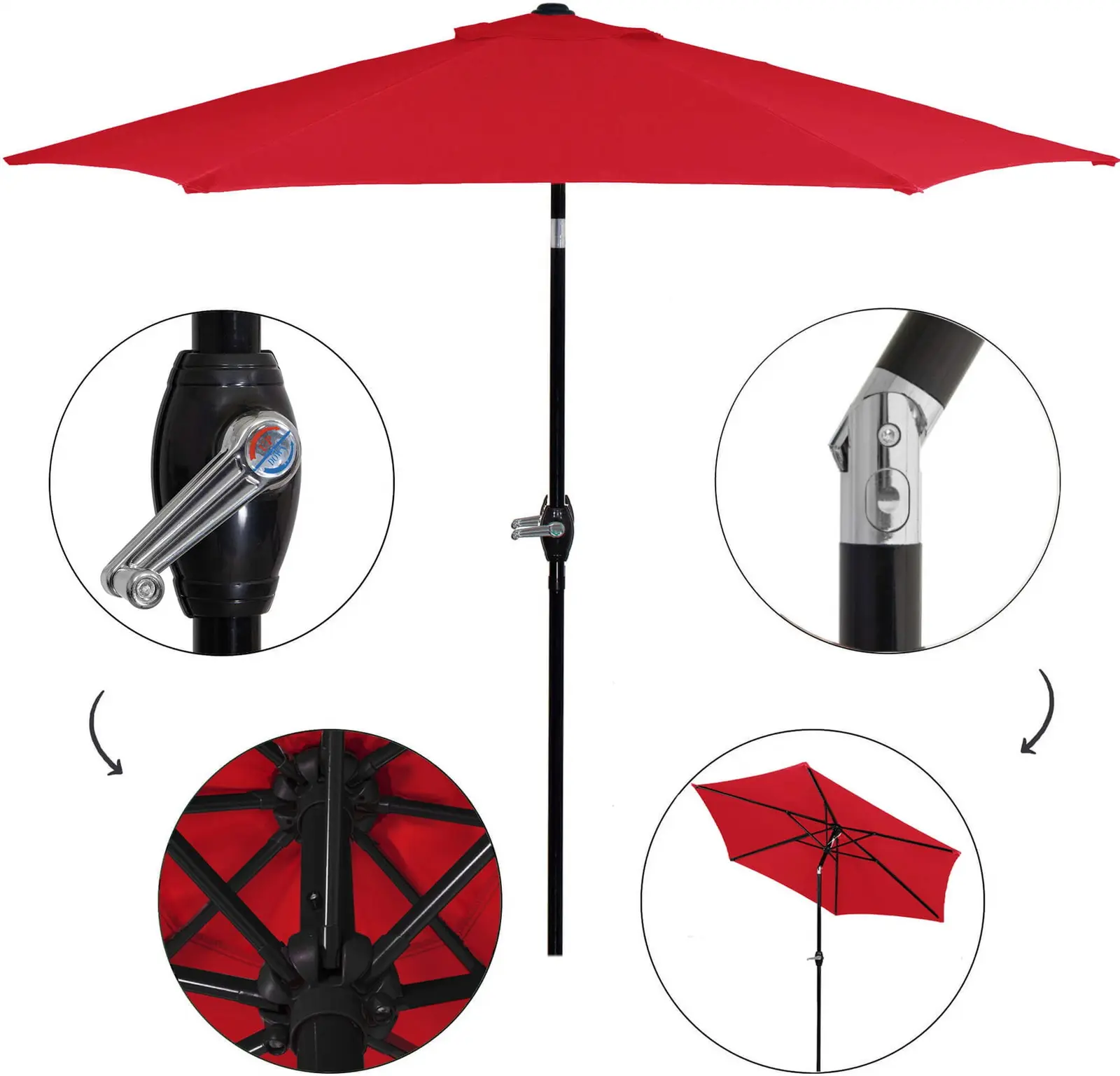 Umbrela de soare Springos Sunny GU0032 (Red) - 3