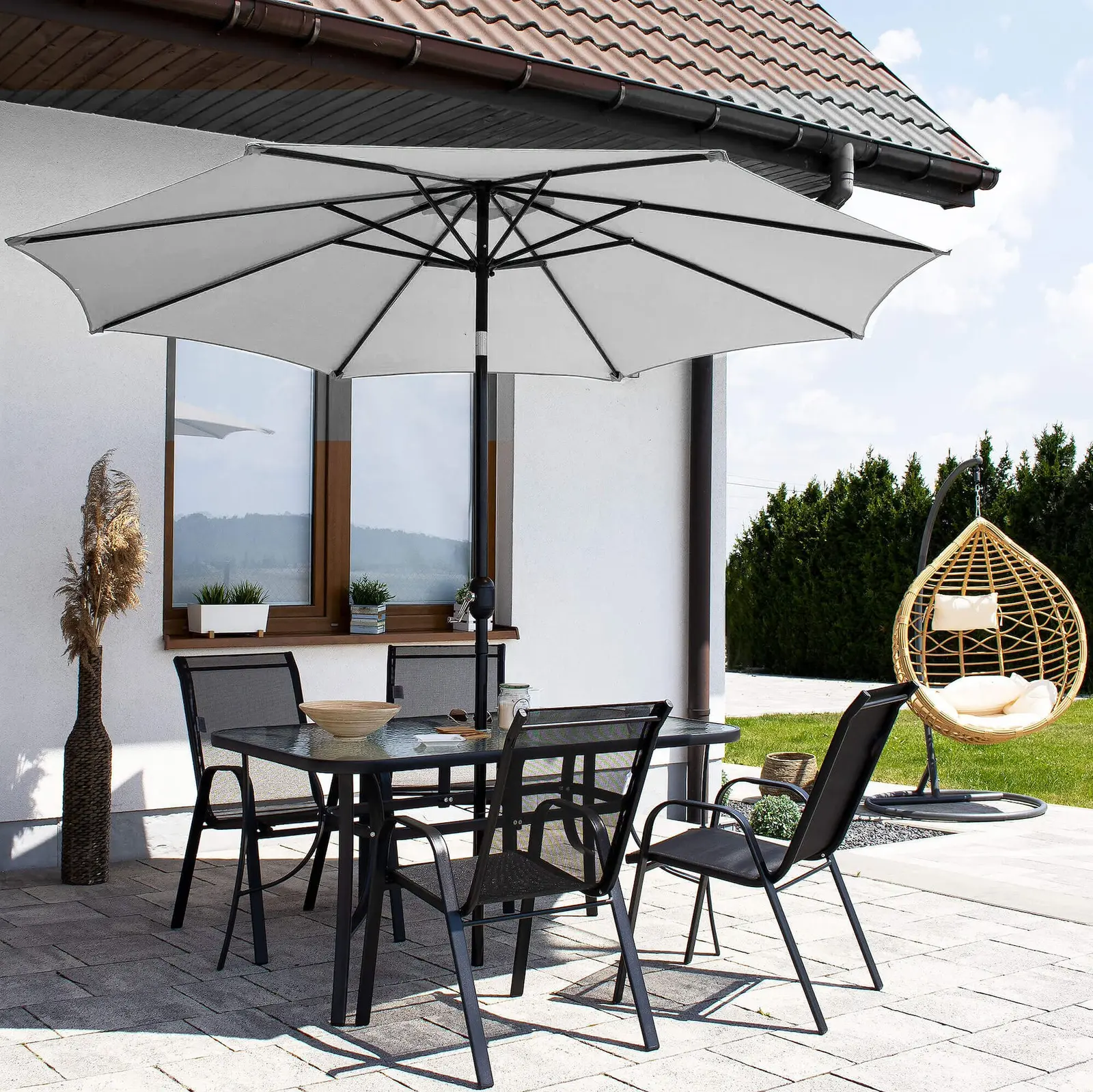 Зонт от солнца Springos Sunny GU0034 (Light Gray) - 10