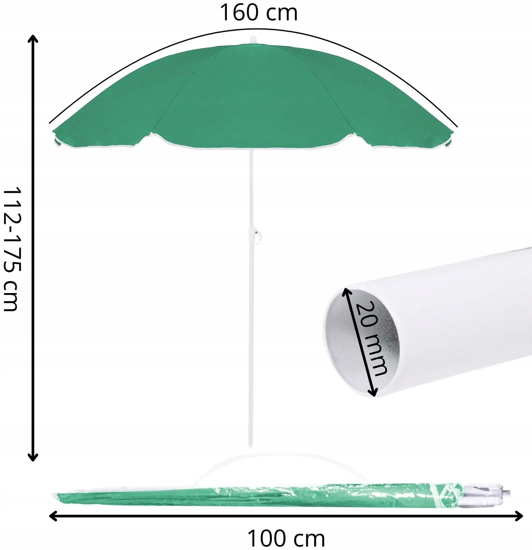 Зонт от солнца Springos Viva BU0025 (Green) - 10