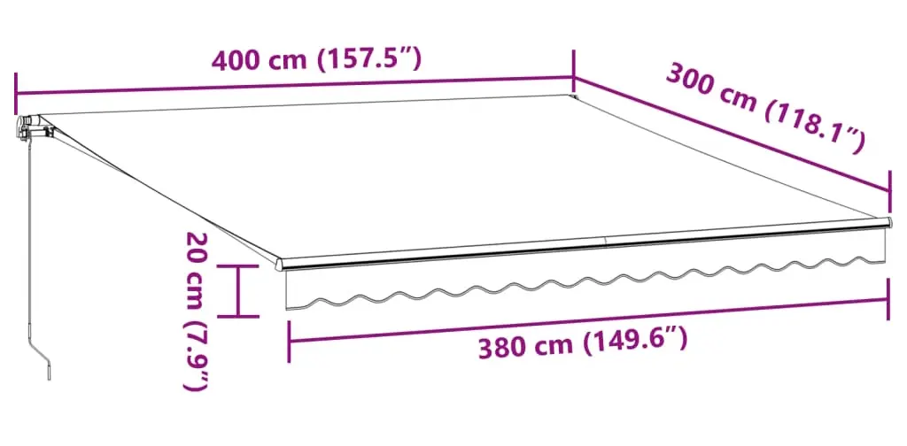 Copertina retractabila VidaXL 3215225 400x300 (Burgundy) - 8