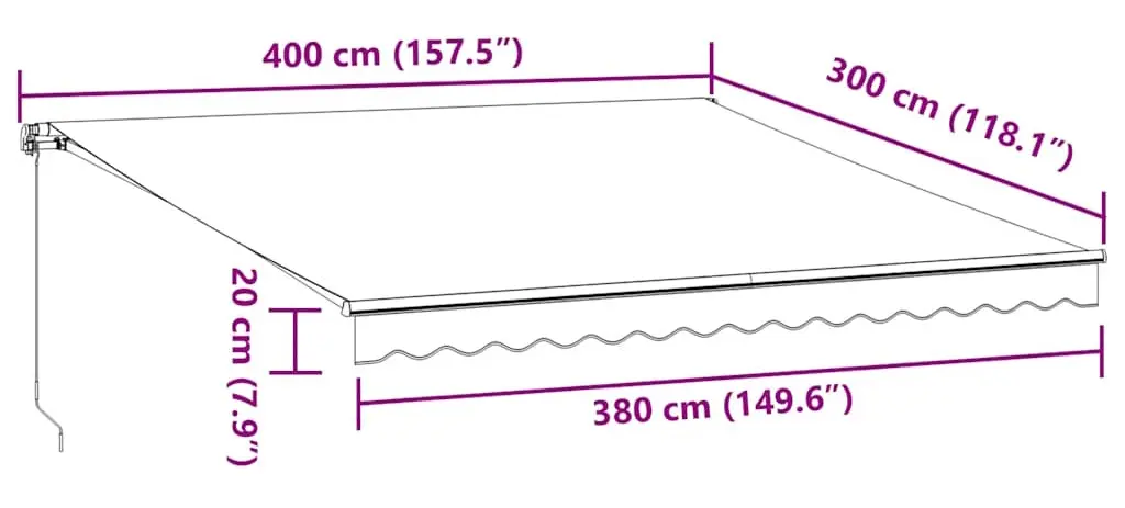Copertina retractabila VidaXL 3215227 400x300 (Burgundy)