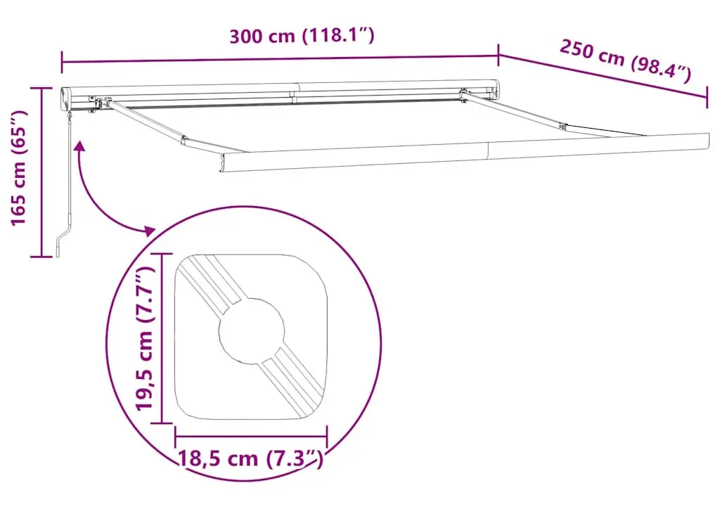 Маркиза выдвижная VidaXL 3215313 300x250 (Burgundy)