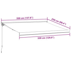 Маркиза выдвижная VidaXL 3215314 350x250 (Burgundy) Thumb