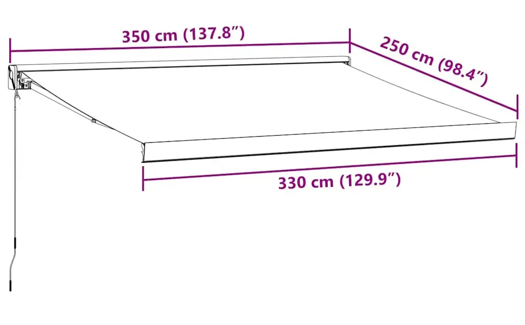 Маркиза выдвижная VidaXL 3215314 350x250 (Burgundy) - 8