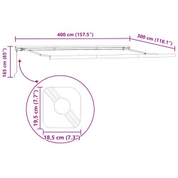 Маркиза выдвижная VidaXL 3215315 400x300 (Burgundy) Thumb