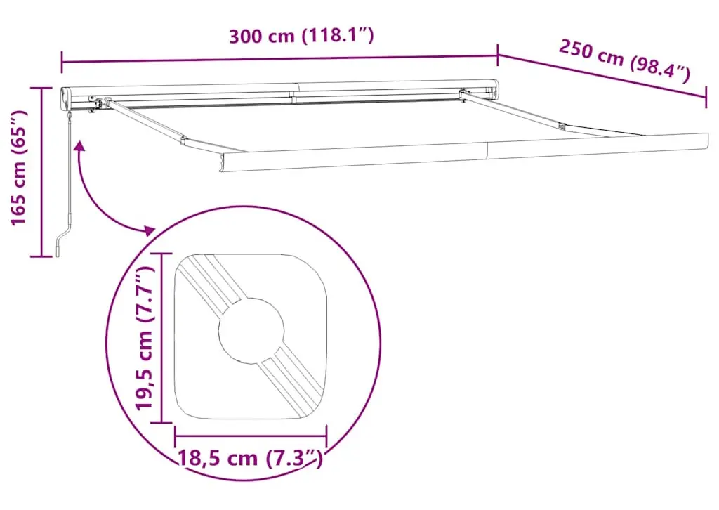 Маркиза выдвижная VidaXL 3215318 300x250 (Burgundy) - 7