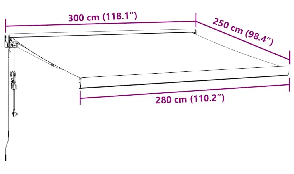 Copertina retractabila VidaXL 3215323 300x250 (Burgundy) - 6