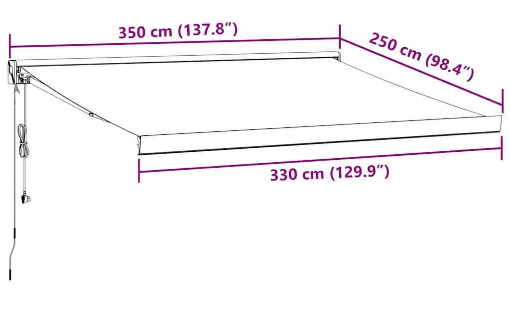 Copertina retractabila VidaXL 3215324 350x250 (Burgundy)