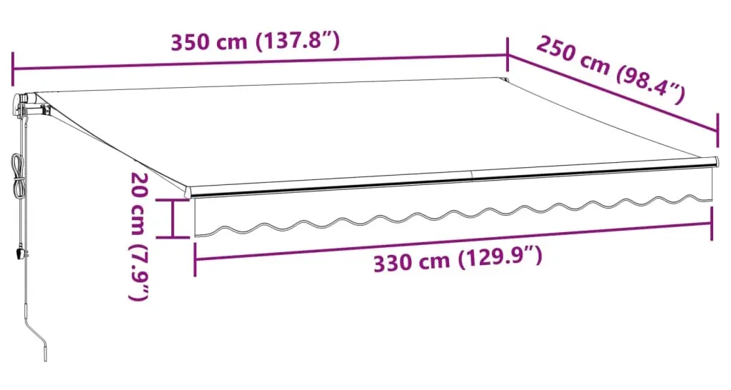 Copertina retractabila VidaXL 3310183 350x250 (Burgundy)