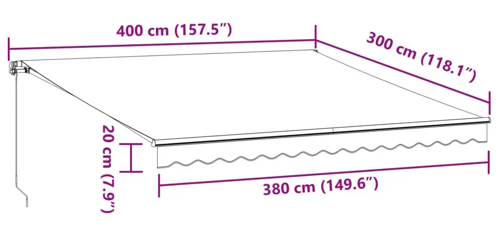 Copertina retractabila VidaXL 3310186 400x300 (Burgundy)