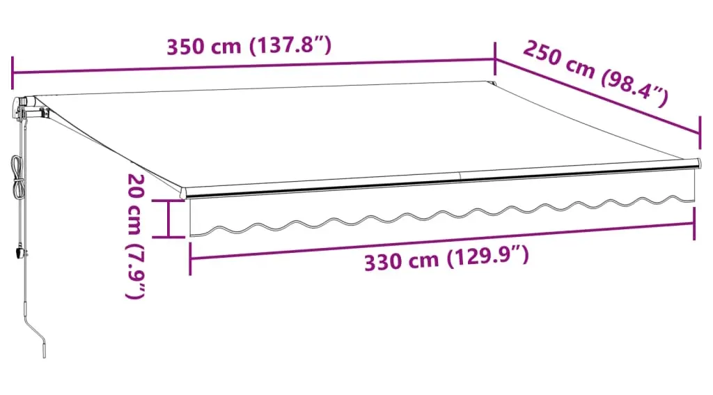 Copertina retractabila VidaXL 3310227 350x250 (Anthracite/White)