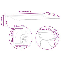 Copertina retractabila VidaXL 3310231 LED 400x300 (Anthracite/White) Thumb