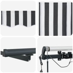 Маркиза выдвижная VidaXL 3310236 LED (Anthracite/White) Thumb