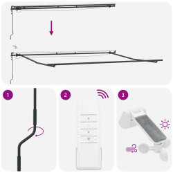 Маркиза выдвижная VidaXL 3310236 LED (Anthracite/White) Thumb