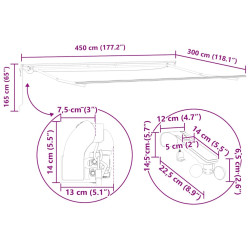 Маркиза выдвижная VidaXL 3310236 LED (Anthracite/White) Thumb