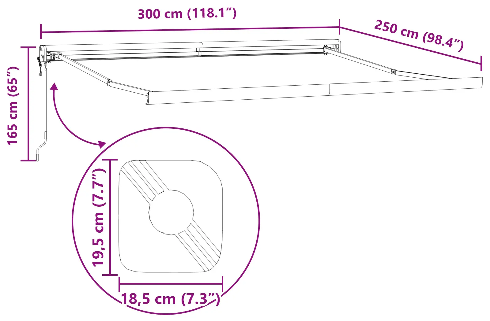Copertina retractabila VidaXL 3329974 (Yellow/Orange) - 5