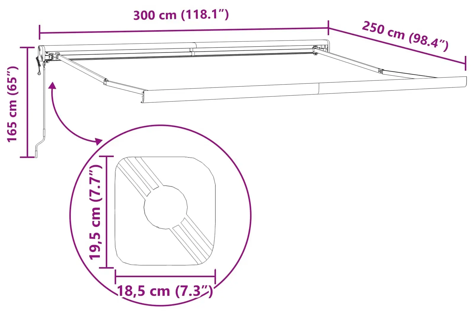 Copertina retractabila VidaXL 3329994 (Red/White) - 8