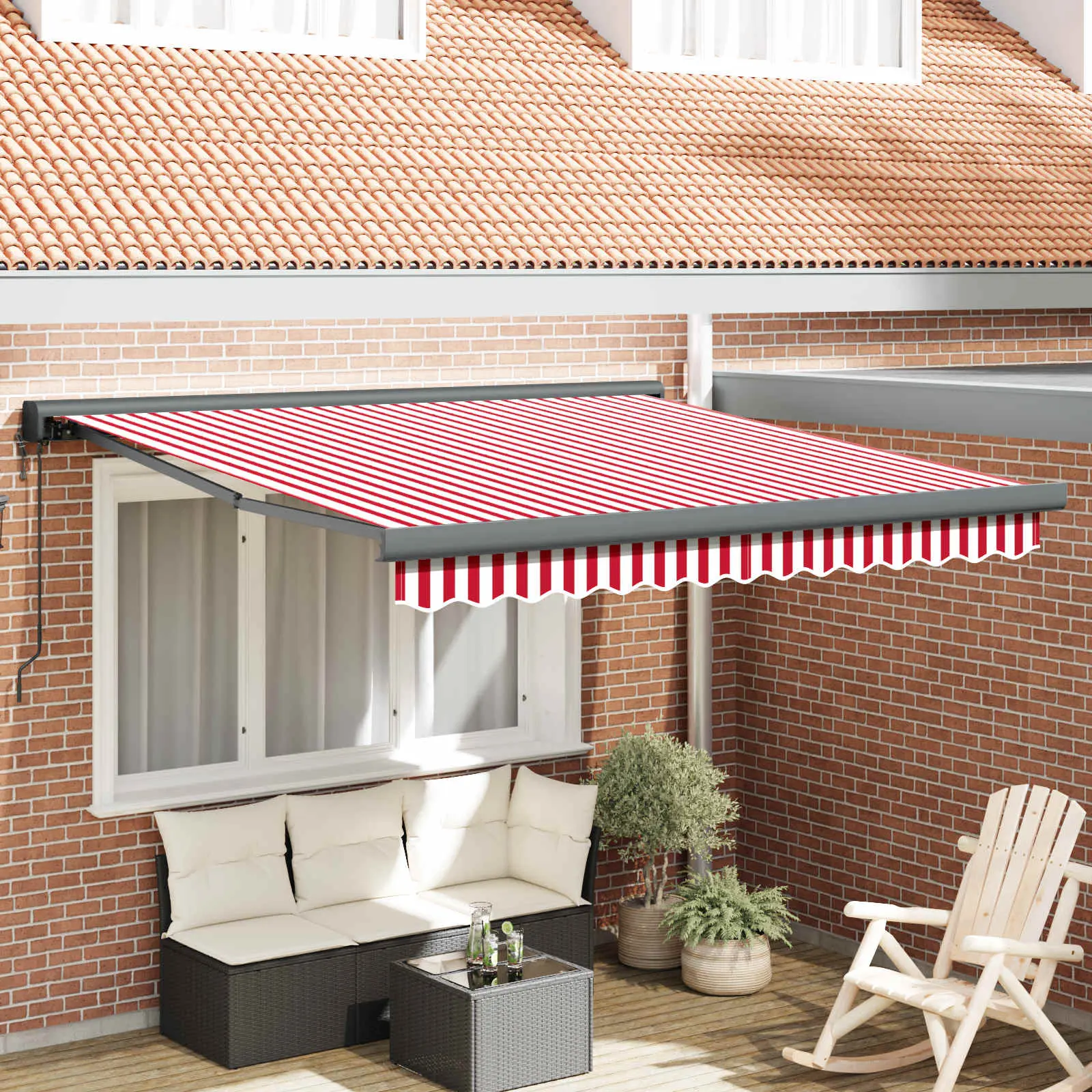 Copertina retractabila VidaXL 3329994 (Red/White) - 10