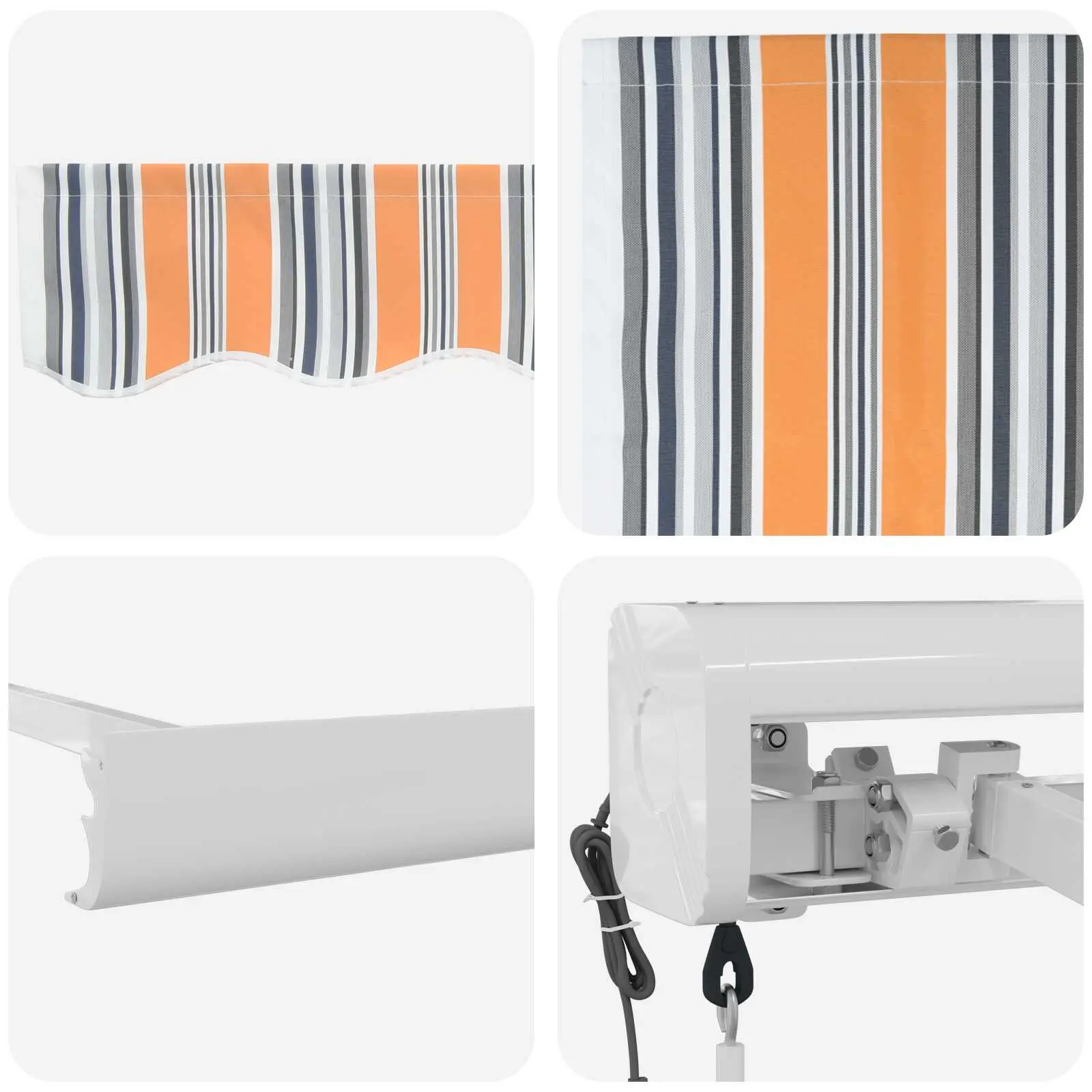 Маркиза выдвижная VidaXL 3330010 300x250 (Orange/Grey) - 5