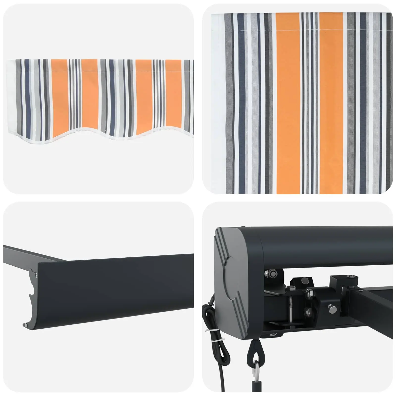 Маркиза выдвижная VidaXL 3330012 (Orange/Grey) - 5