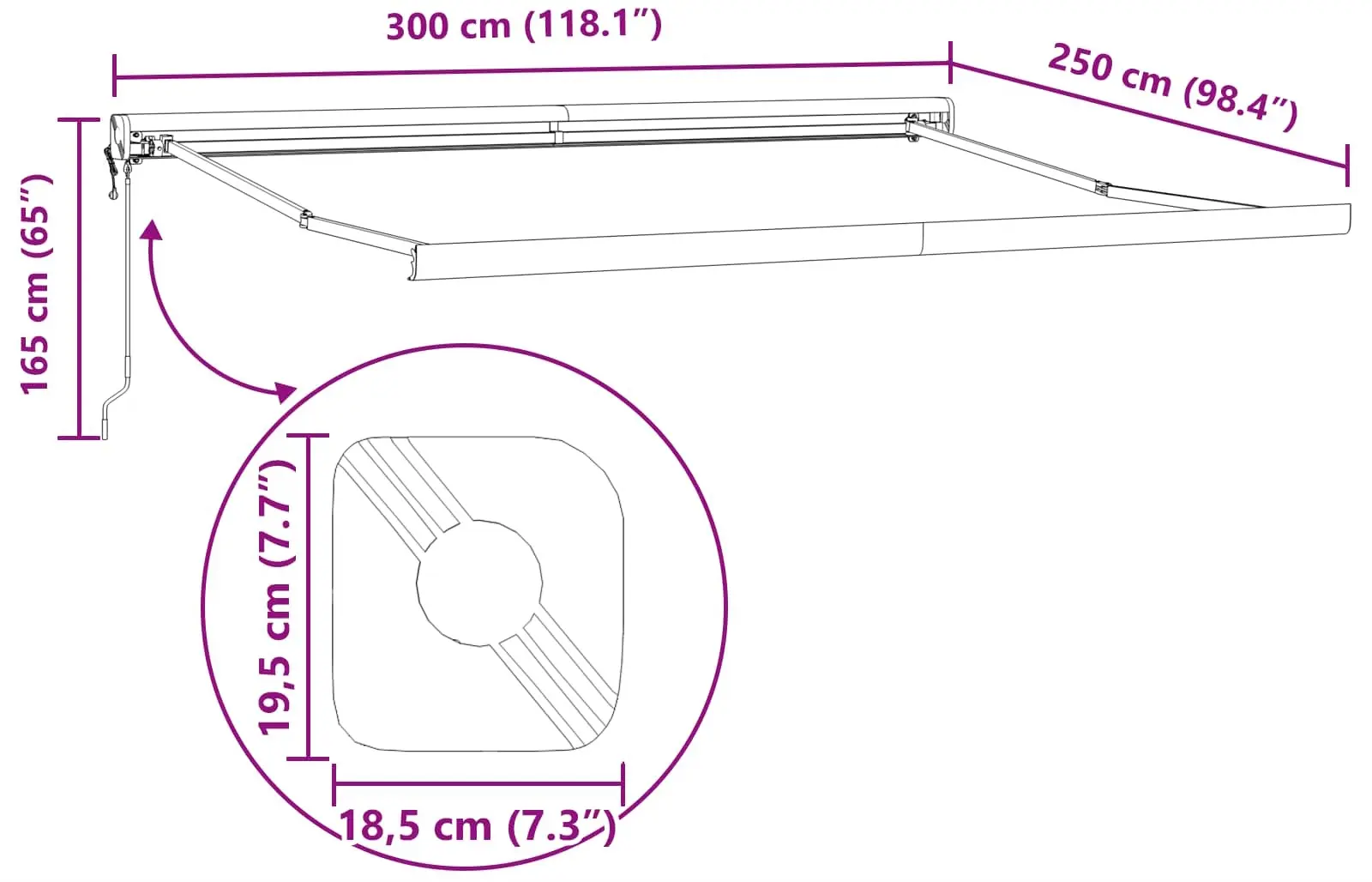 Маркиза выдвижная VidaXL 3330012 (Orange/Grey) - 7