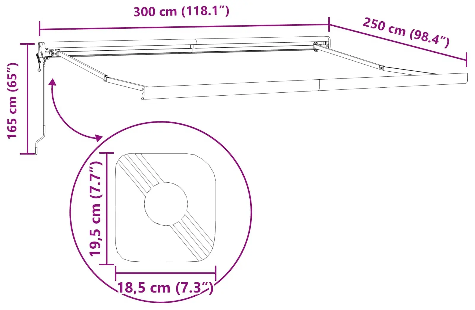 Copertina retractabila VidaXL 3330046 300x250 (Black) - 7