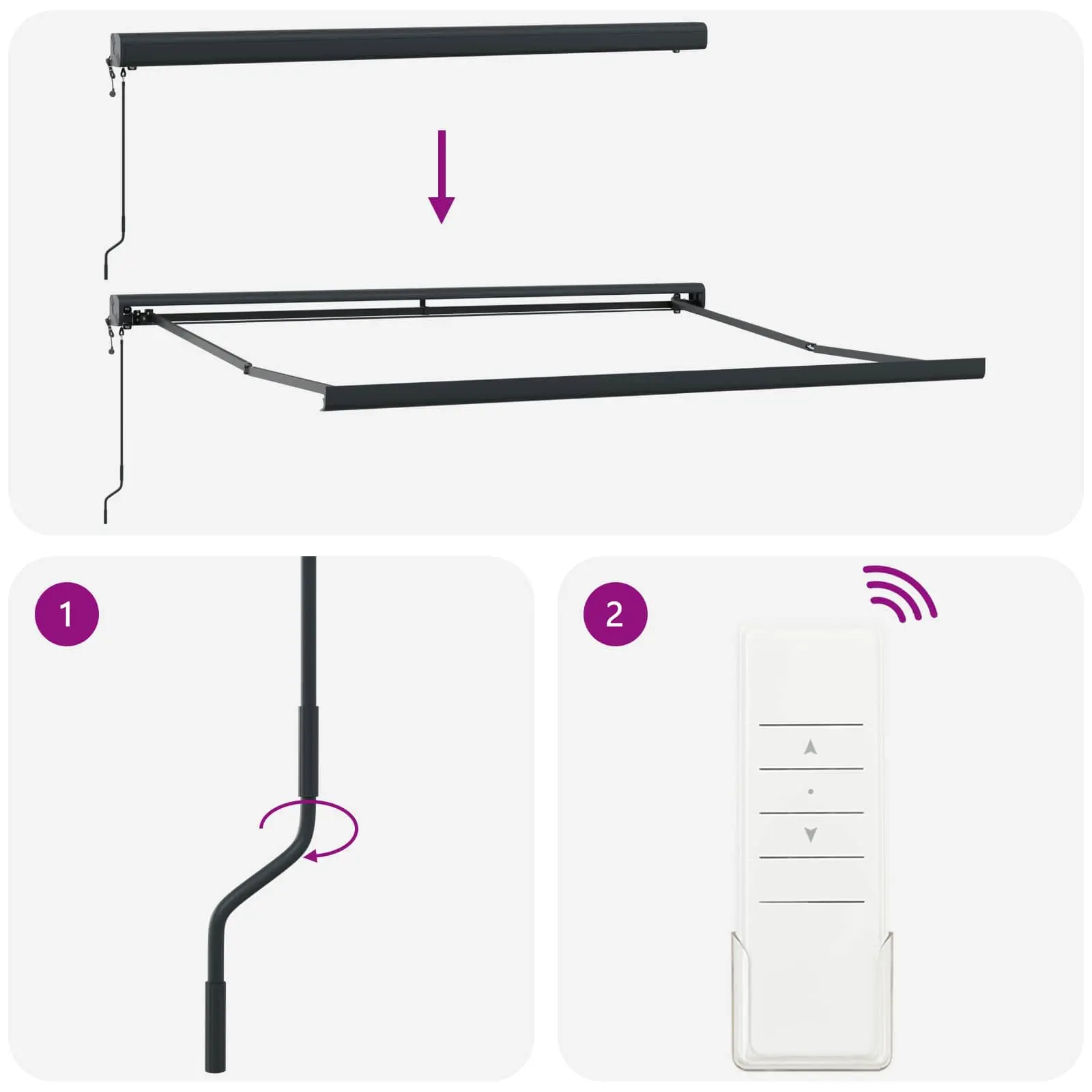 Copertina retractabila VidaXL 3330102 300x250 (Light Grey) - 6