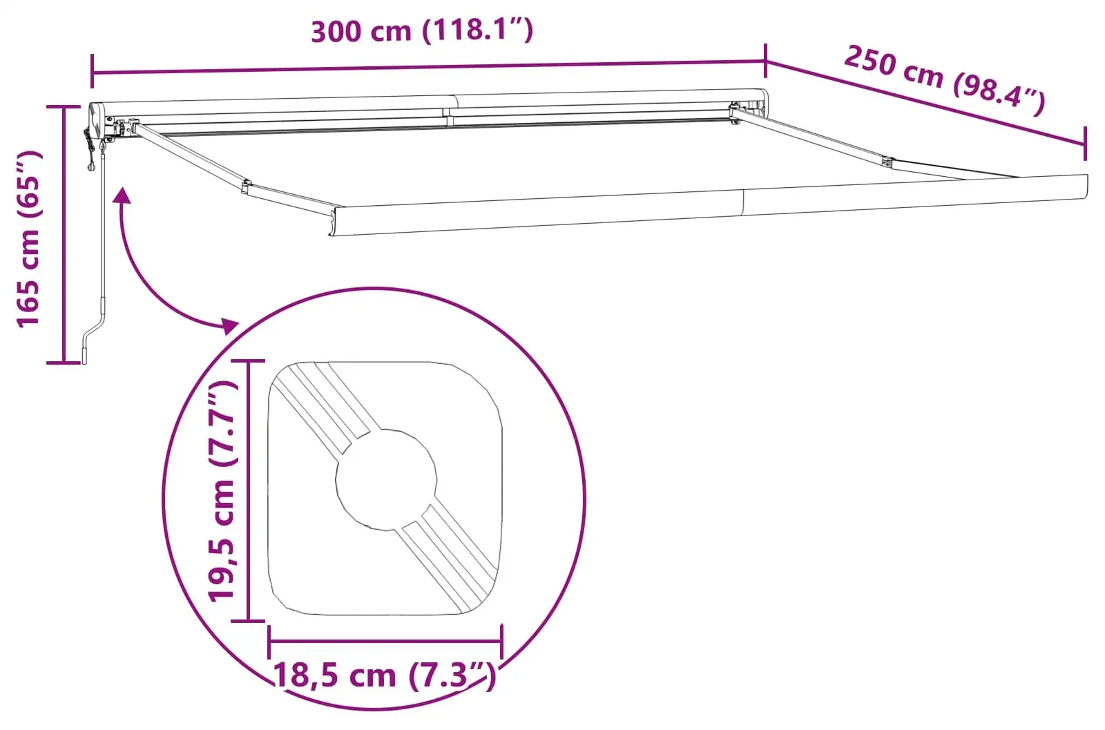 Copertina retractabila VidaXL 3330102 300x250 (Light Grey) - 10