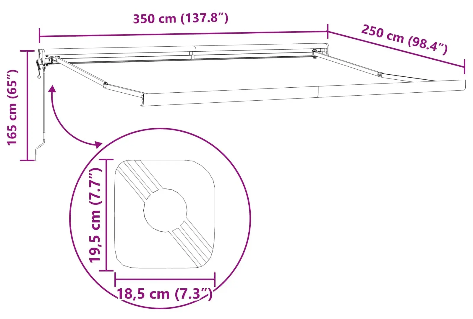 Copertina retractabila VidaXL 3330240 (Red/Black) - 7