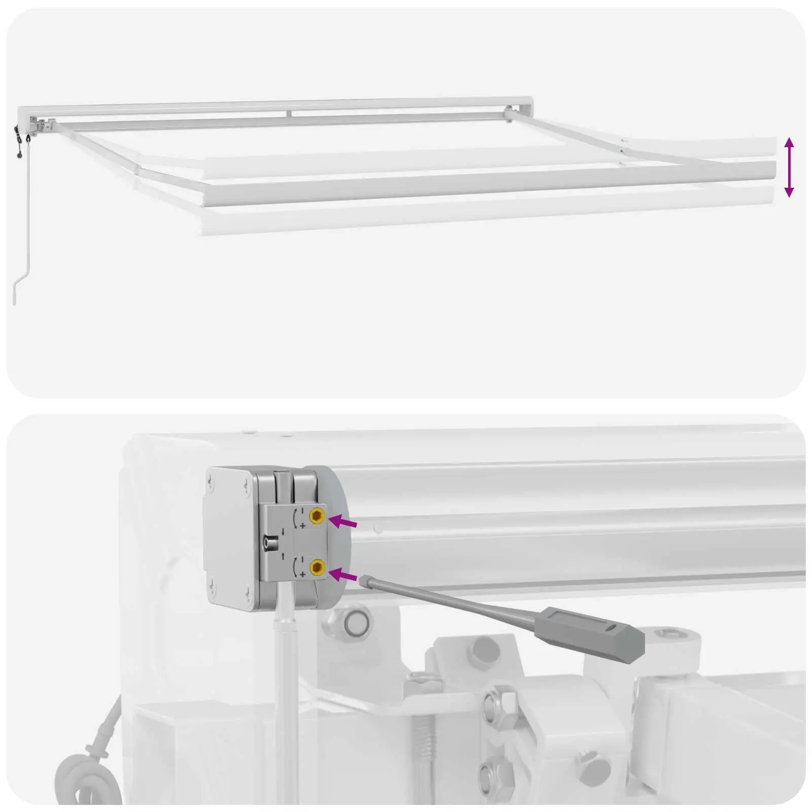 Copertina retractabila VidaXL 3330280 350x250 (Red/White)