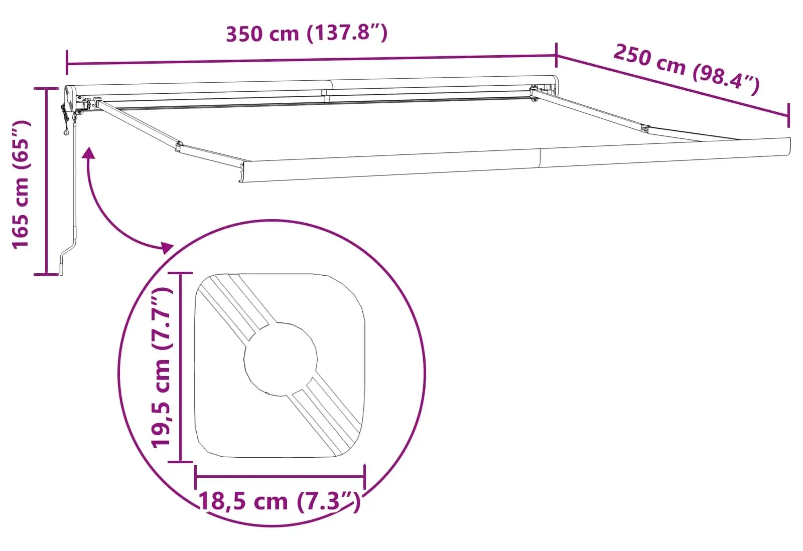 Copertina retractabila VidaXL 3330282 (Red/White) - 7