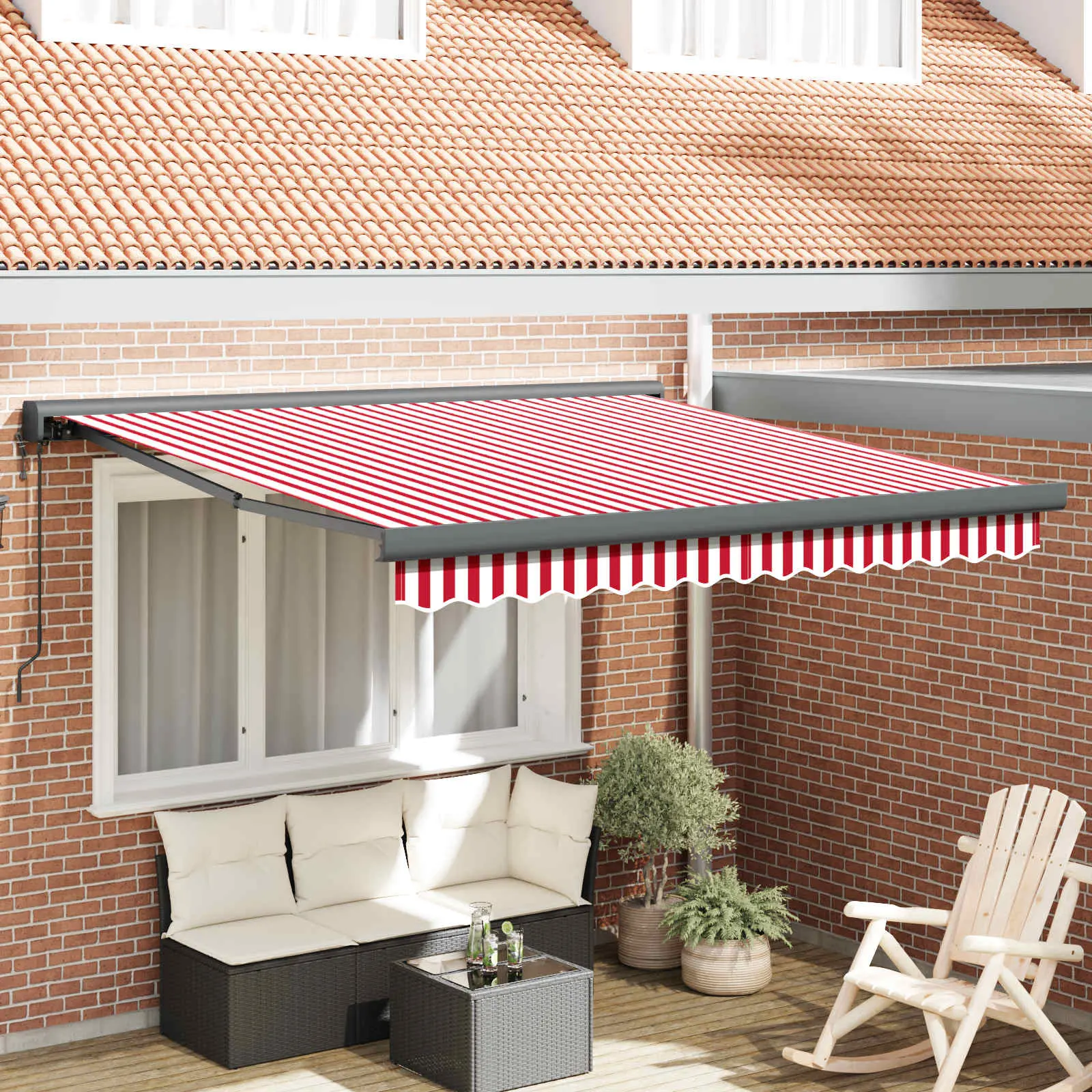 Copertina retractabila VidaXL 3330282 (Red/White) - 9