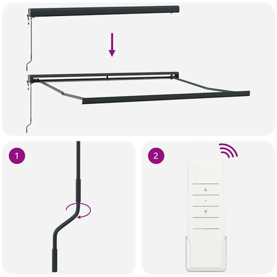 Copertina retractabila VidaXL 3330336 350x250 (Black) - 6