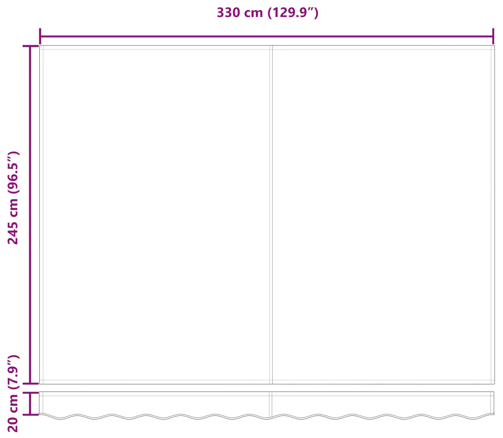 Copertina retractabila VidaXL 3330336 350x250 (Black) - 8