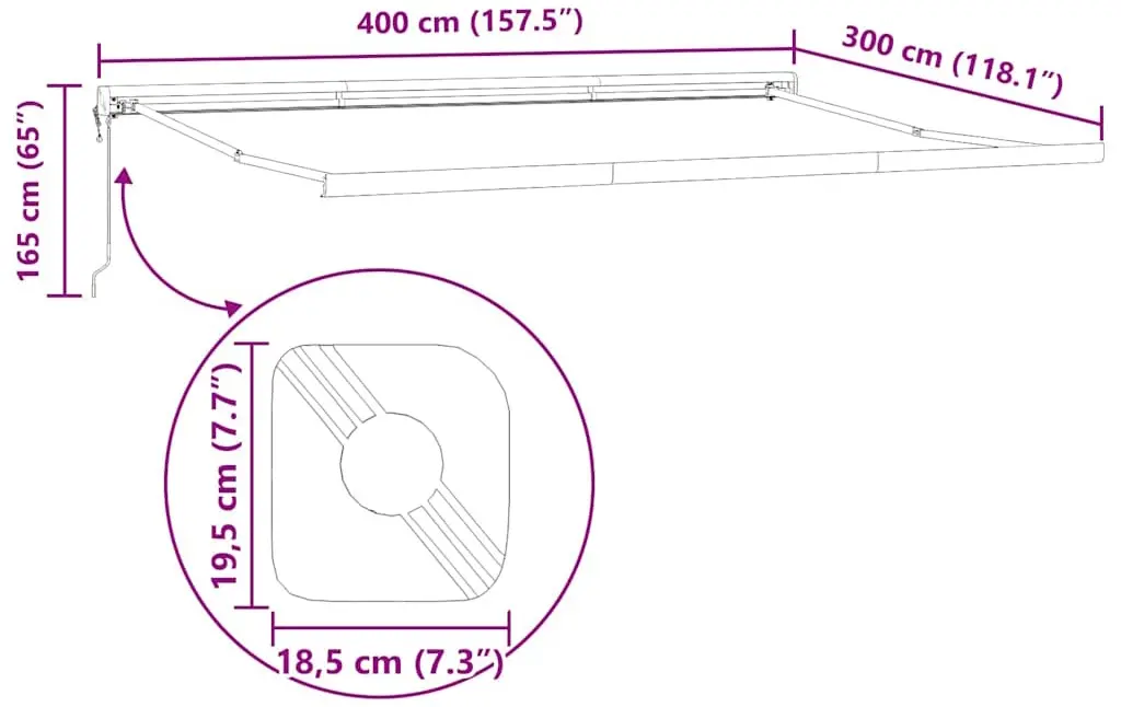 Маркиза выдвижная VidaXL 3330518 400x300 (Orange/Brown) - 8