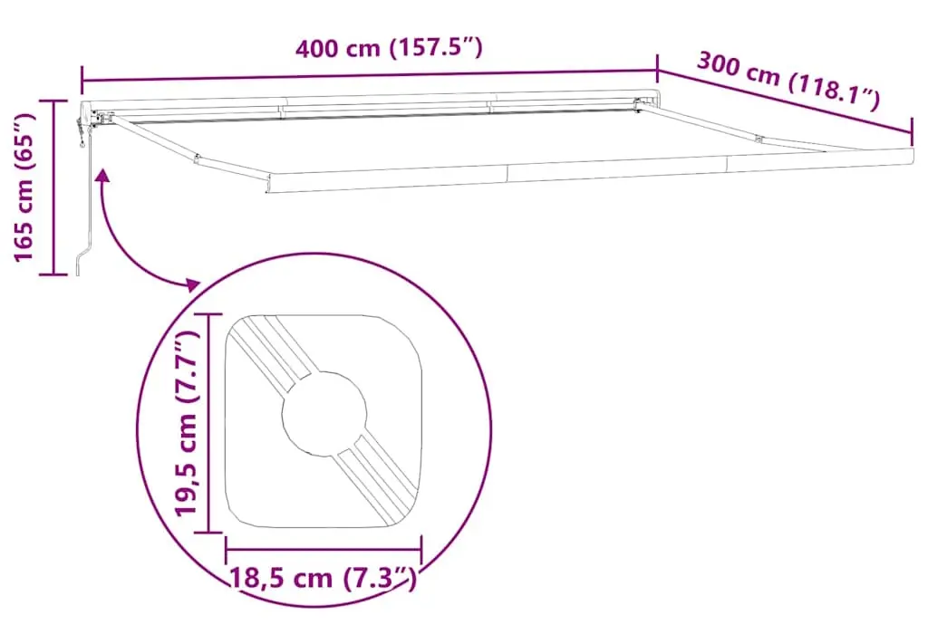Маркиза выдвижная VidaXL 3330540 (Yellow/Orange) - 6