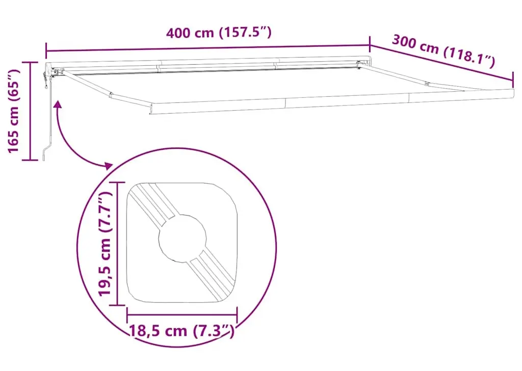 Copertina retractabila VidaXL 3330556 400x300 (Red/White) - 8
