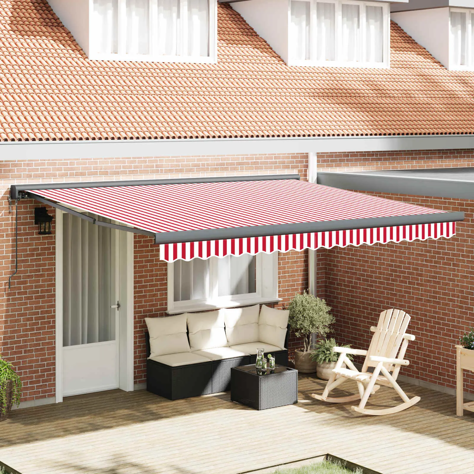 Copertina retractabila VidaXL 3330556 400x300 (Red/White) - 9