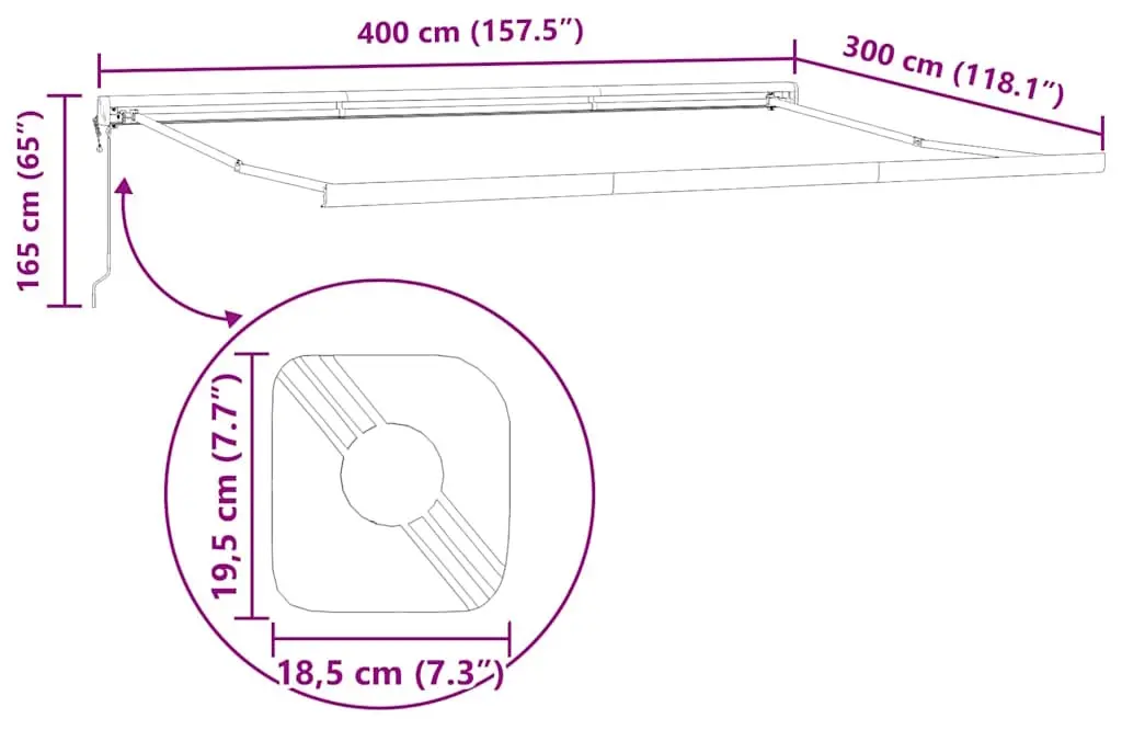 Copertina retractabila VidaXL 3330572 (Orange/Grey) - 7