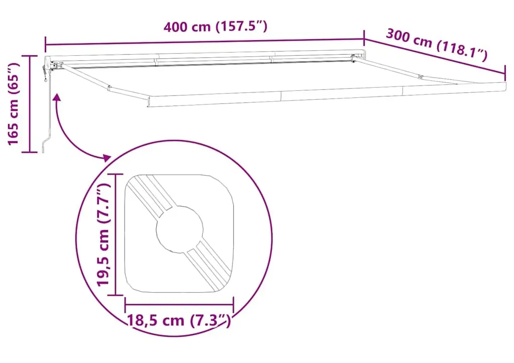 Маркиза выдвижная VidaXL 3330588 (Yellow/Grey) - 8