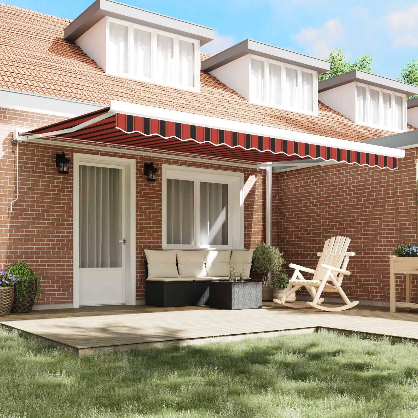 Маркиза выдвижная VidaXL 3330888 (Orange/Brown) - 9