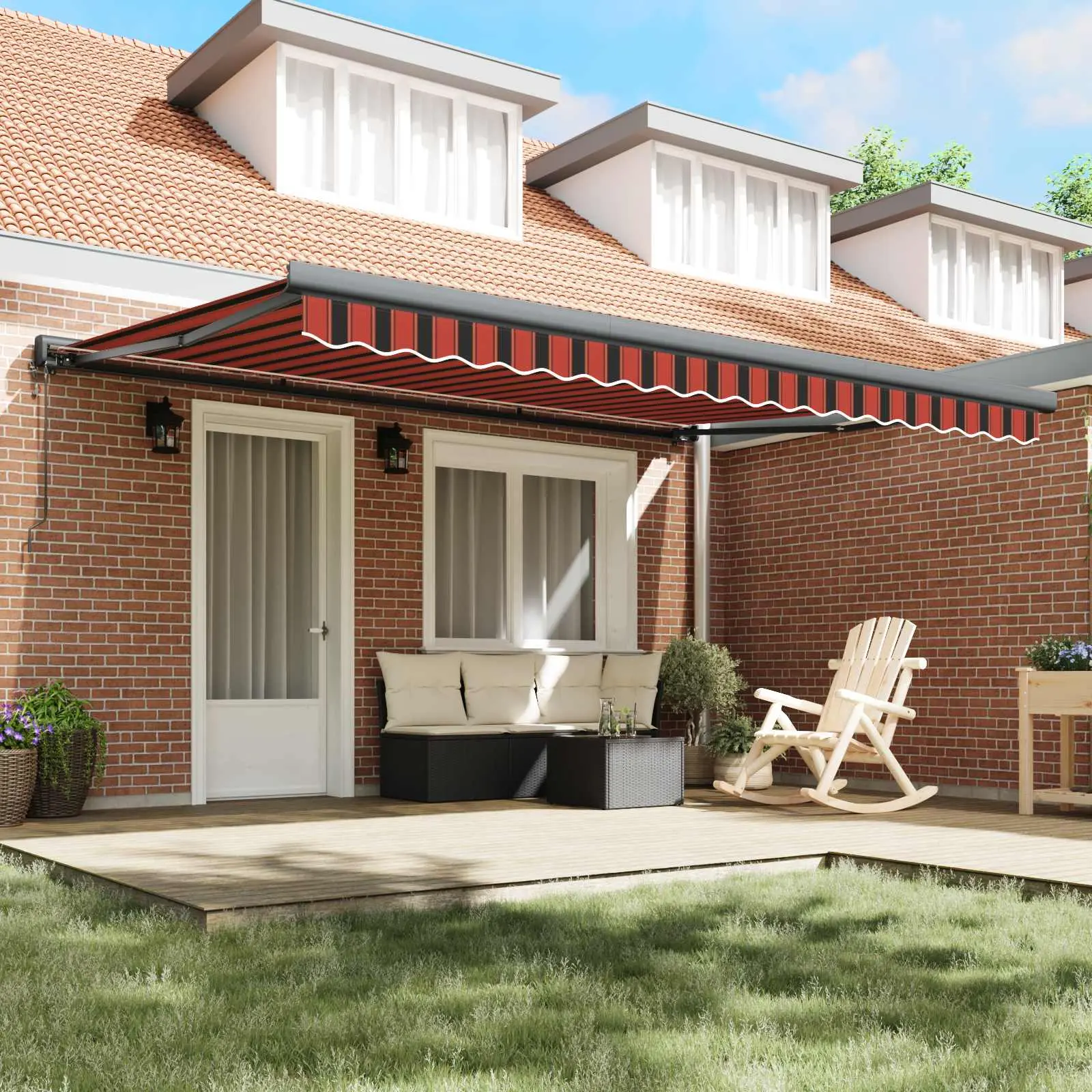 Маркиза выдвижная VidaXL 3330890 (Orange/Brown) - 11