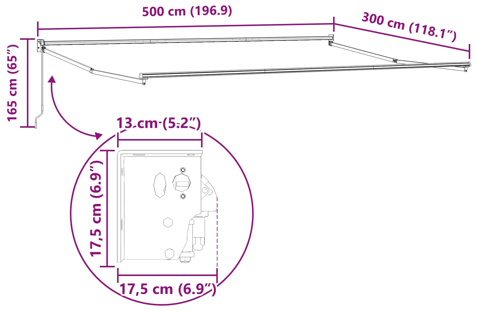 Маркиза выдвижная VidaXL 3331227 (Orange/Brown) - 7